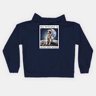 Outta This World Brittany Dog Kids Hoodie